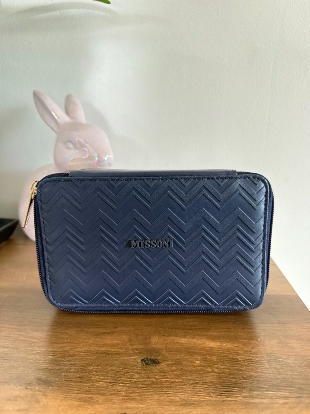 MISSONI x Delta Navy Chevron Makeup Jewelry case